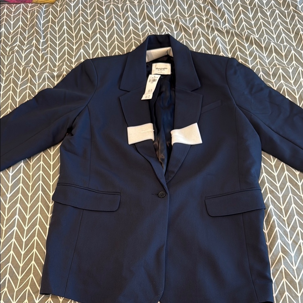 Abercrombie & Fitch Blue Blazer Tailored Suit Jacket